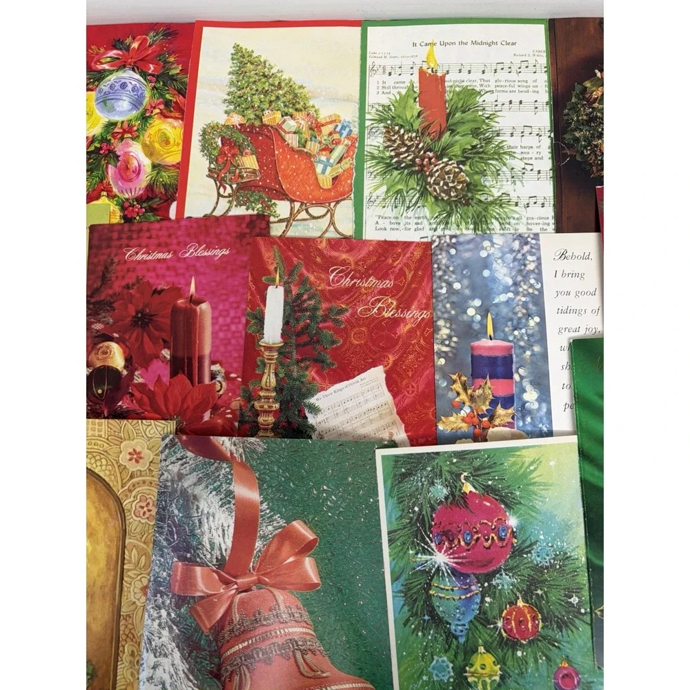 Vintage Christmas Cards Fronts ONLY Traditional Scrapbooking Decoupage Lot 50+